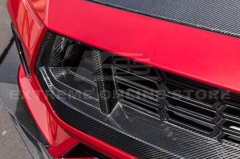 بديل لموديلات Ford S650 Mustang EcoBoost & GT لعام 2024-الحاضر | الظلام الحصان نمط ألياف الكربون استبدال الجبهة العلوي مصبغة إدراج غطاء GRILL-894-BKCF in Saudi Arabia
