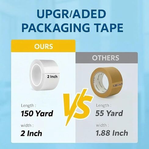 JoyfuIMai 6 Rolls 150 Yards Per Roll, 2.0inches Wide, for Shipping Packaging Moving Sealing, Thicker Clear Packing Tape (6 Pack 2INCH Wide) in Saudi Arabia