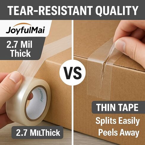 JoyfuIMai 6 Rolls 150 Yards Per Roll, 2.0inches Wide, for Shipping Packaging Moving Sealing, Thicker Clear Packing Tape (6 Pack 2INCH Wide) in Saudi Arabia