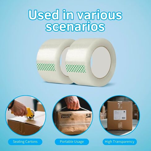 JoyfuIMai 6 Rolls 150 Yards Per Roll, 2.0inches Wide, for Shipping Packaging Moving Sealing, Thicker Clear Packing Tape (6 Pack 2INCH Wide) in Saudi Arabia