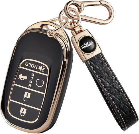 غطاء TPU ناعم لهاتف Honda Key Fob مع سلسلة مفاتيح، غطاء حافظة للمفاتيح حماية كاملة لملحقات Accord Civic HR-V CR-V Pilot Touring، 2021-2026، وردي in Kuwait