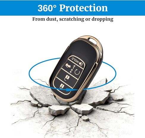 غطاء TPU ناعم لهاتف Honda Key Fob مع سلسلة مفاتيح، غطاء حافظة للمفاتيح حماية كاملة لملحقات Accord Civic HR-V CR-V Pilot Touring، 2021-2026، وردي in Kuwait