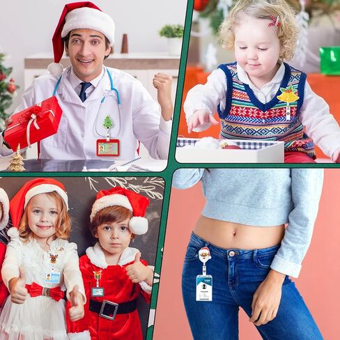 NACHLYNN 8 Pcs Christmas Felt Badge Reels Cute Badge Holder Retractable Clip for Nurses Doctor ID Badges Name Cards Teacher Student Office Worker Gifts in Saudi Arabia