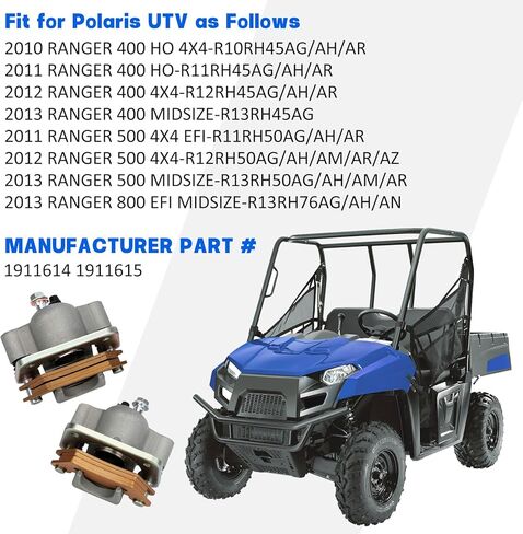 Rear Left Right Brake Caliper Assembly for Polaris UTV Ranger 400 2010-2013 Ranger 500 2011-2013 Ranger 800 Midsize 2013 with Pads 1911614 1911615 in Saudi Arabia