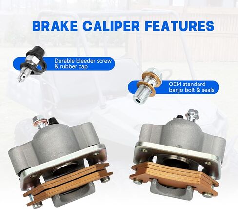 Rear Left Right Brake Caliper Assembly for Polaris UTV Ranger 400 2010-2013 Ranger 500 2011-2013 Ranger 800 Midsize 2013 with Pads 1911614 1911615 in Saudi Arabia