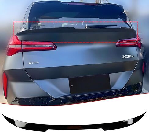 STSEV01 جناح سبويلر خلفي متوسط ​​مناسب لسيارات BMW X3 G45 2025 2026 30/ M50، ملحقات خارجية للشفاه الوسطى باللون الأسود اللامع in Kuwait