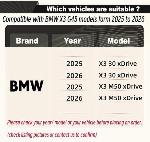 STSEV01 جناح سبويلر خلفي متوسط ​​مناسب لسيارات BMW X3 G45 2025 2026 30/ M50، ملحقات خارجية للشفاه الوسطى باللون الأسود اللامع in Kuwait