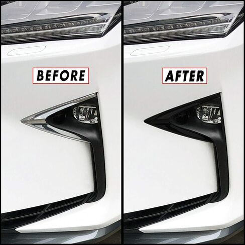 SlickMod Chrome Delete Blackout Vinyl Overlay for 2016-2019 Lexus RX Fog Light Trim (Gloss Black) in Saudi Arabia