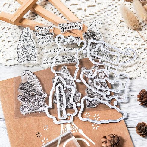 عيد ميلاد سعيد واضح الطوابع وقطع يموت مجموعة لصنع بطاقة DIY عيد الميلاد سكرابوكينغ لوازم سيليكون ختم سكين العفن للألبومات الحرف (عيد الميلاد قبعة الطيور 5.5 × 5.5 في) in Kuwait