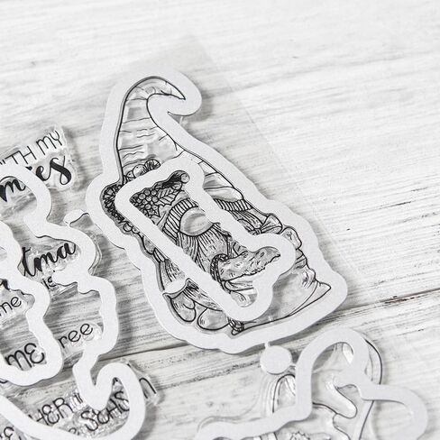 عيد ميلاد سعيد واضح الطوابع وقطع يموت مجموعة لصنع بطاقة DIY عيد الميلاد سكرابوكينغ لوازم سيليكون ختم سكين العفن للألبومات الحرف (عيد الميلاد قبعة الطيور 5.5 × 5.5 في) in Kuwait