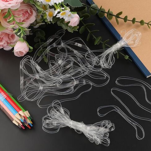 50 قطعة من الأربطة المطاطية الشفافة - أربطة مطاطية سيليكون كبيرة مقاس 8 بوصة لصناديق القمامة، شريط مطاطي عالي التحمل، أربطة مطاطية شفافة مقاومة من مادة TPU لصناديق القمامة والمكتب والمطبخ والمنزل والمدرسة in Kuwait