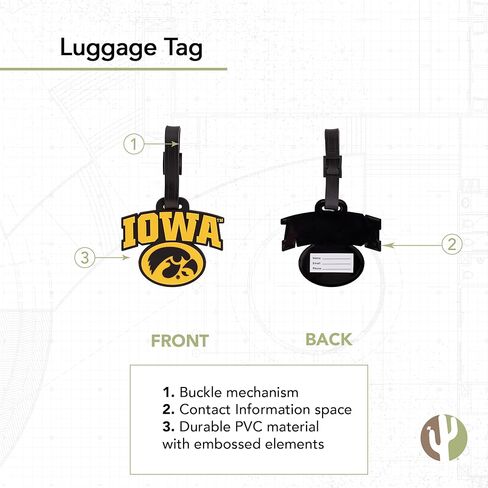 University of Iowa Luggage Tag Hawkeyes Vintage Tags Bag (PVC Luggage Tag - Design C) in Saudi Arabia