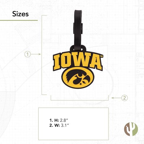 University of Iowa Luggage Tag Hawkeyes Vintage Tags Bag (PVC Luggage Tag - Design C) in Saudi Arabia