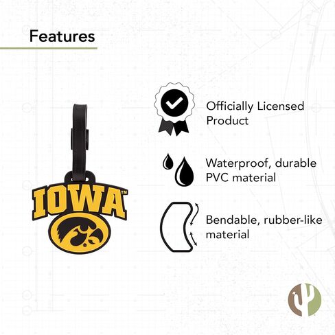 University of Iowa Luggage Tag Hawkeyes Vintage Tags Bag (PVC Luggage Tag - Design C) in Saudi Arabia