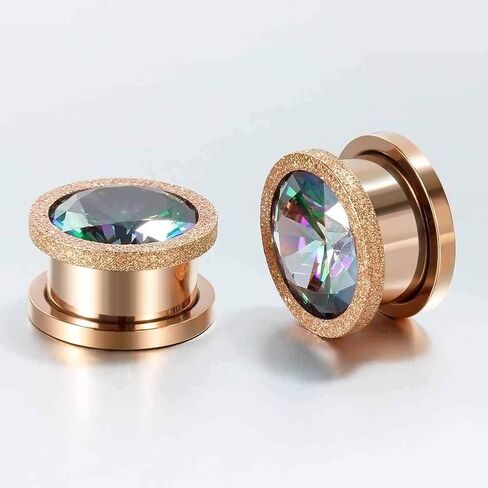 TBOSEN 8 PCS Dull Polish Fashion Ear Tunnels Plugs Gauges Stainless Steel Expander Stretcher Piercings in Kuwait