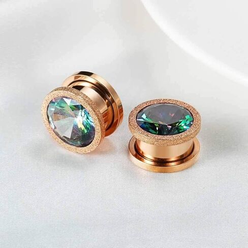 TBOSEN 8 PCS Dull Polish Fashion Ear Tunnels Plugs Gauges Stainless Steel Expander Stretcher Piercings in Kuwait