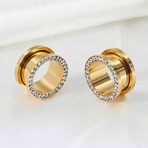 TBOSEN 8 PCS Dull Polish Fashion Ear Tunnels Plugs Gauges Stainless Steel Expander Stretcher Piercings in Kuwait