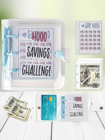 Budget Binder Wallet - Cash Envelope System for Savings ($150/300/500/1000/2100) - Money Organizer with Storage Pockets in Saudi Arabia