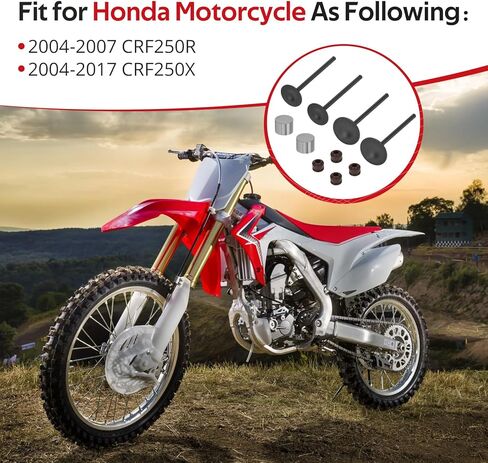 JAVIK 2 قطعة مجموعة صمامات عادم السحب مع صمام ساق الختم رافع لهوندا CRF250R CRF250X 2004-2017 O.E.M #14721-KRN-670 14711-KRN-670 in Saudi Arabia