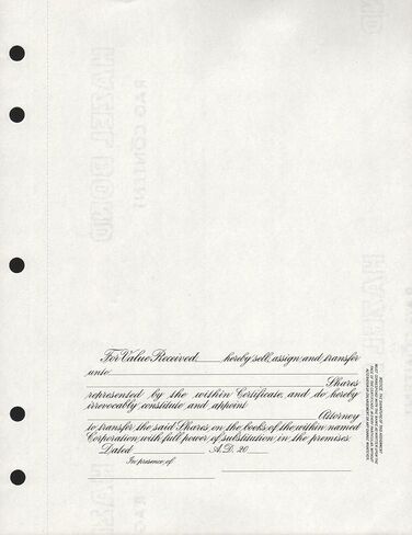 KG 3 Stock Certificate, Blue Border, Pack of 15 in Saudi Arabia