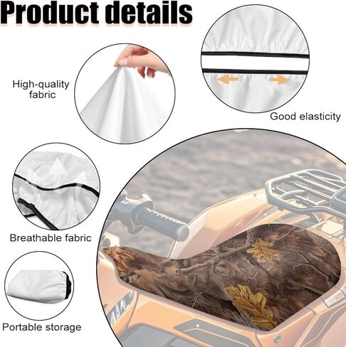 Wanyint All-Season ATV Seat Cover 25.2x10 Inch Waterproof & UV Resistant Universal Four Wheeler Seat Cover Stretch Fit for Honda Rancher 420/Yamaha Kodiak 450, Southwest Aztec Red in Kuwait