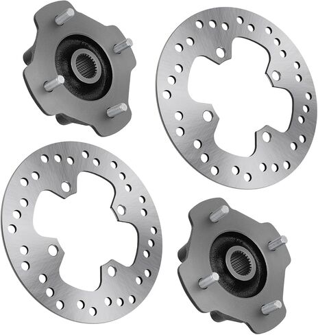 M MATI Front Left & Right Wheel Hubs & Brake Disc Rotors for Honda Rancher 420 TRX420 Foreman Rubicon 520 500 TRX520 TRX500 2014-2024 44615-HR3-A20 45251-HR6-A61 45251-HR6-A62 in Saudi Arabia