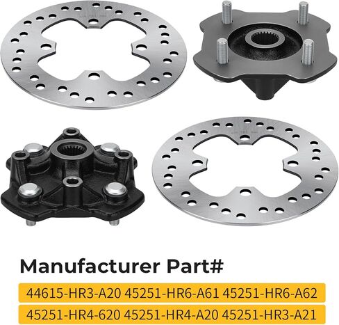 M MATI Front Left & Right Wheel Hubs & Brake Disc Rotors for Honda Rancher 420 TRX420 Foreman Rubicon 520 500 TRX520 TRX500 2014-2024 44615-HR3-A20 45251-HR6-A61 45251-HR6-A62 in Saudi Arabia