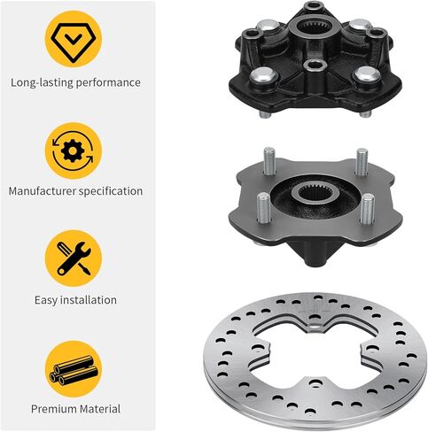 M MATI Front Left & Right Wheel Hubs & Brake Disc Rotors for Honda Rancher 420 TRX420 Foreman Rubicon 520 500 TRX520 TRX500 2014-2024 44615-HR3-A20 45251-HR6-A61 45251-HR6-A62 in Saudi Arabia