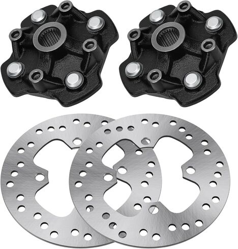 M MATI Front Left & Right Wheel Hubs & Brake Disc Rotors for Honda Rancher 420 TRX420 Foreman Rubicon 520 500 TRX520 TRX500 2014-2024 44615-HR3-A20 45251-HR6-A61 45251-HR6-A62 in Saudi Arabia