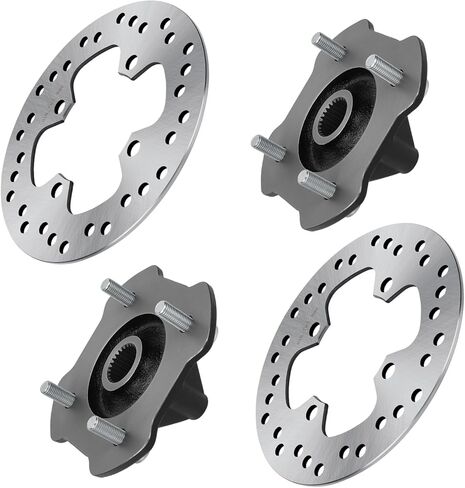 M MATI Front Left & Right Wheel Hubs & Brake Disc Rotors for Honda Rancher 420 TRX420 Foreman Rubicon 520 500 TRX520 TRX500 2014-2024 44615-HR3-A20 45251-HR6-A61 45251-HR6-A62 in Saudi Arabia