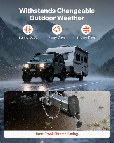 VEVOR Trailer Hitch Lock, Fits for 1-7/8 in, 2 in, 2-5/16 in Couplers, Heavy-Duty Anti-Theft Trailer Ball Lock with 3 Keys, Prying-Resistant & Impact-Resistant, Fits for RVs, Boats, Trailers, Black in Kuwait