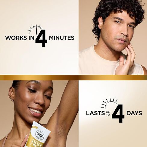 Razorless Shaving Cream for Men by SoftSheen-Carson Magic, Hair Removal Cream, for Bald Head Maintenance, No Razor Needed, Depilatory Cream Works in 4 Minutes for Coarse Curly Hair, 6 oz in Saudi Arabia