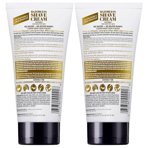 Razorless Shaving Cream for Men by SoftSheen-Carson Magic, Hair Removal Cream, for Bald Head Maintenance, No Razor Needed, Depilatory Cream Works in 4 Minutes for Coarse Curly Hair, 6 oz in Saudi Arabia