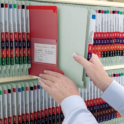 Smead 100% Recycled Pressboard End Tab Classification Folder, 2 Dividers, 2" Expansion, Letter Size, Gray/Green, 10 per Box (26802) in Saudi Arabia