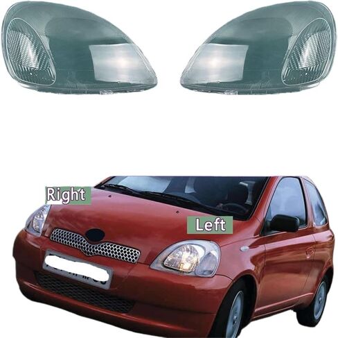 متوافق مع Yaris 1999 2000 2001 2002 ملحقات السيارة غطاء المصباح شفاف عاكس الضوء مصباح عدسة كشافات قذيفة شبكي (A Piar) in Kuwait