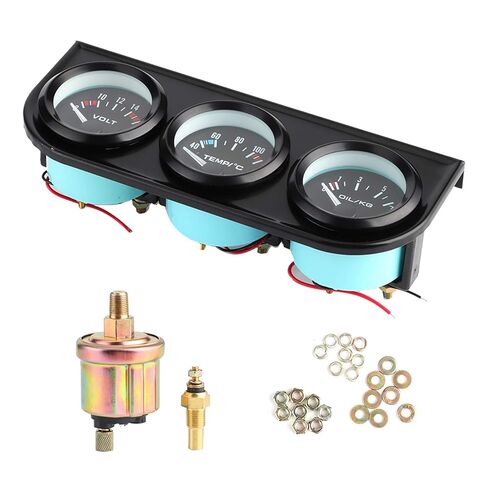 ZJchao Car Gauges Universal Fit Metal Gauge Cluster Custom 12V Dashboard Instrument Panel Kit for Vehicles in Saudi Arabia