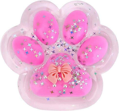 لعبة Big Taba Squishy Cat Paw Fidget Toy، ألعاب Squishies Squeeze للفتيات من سن 4 إلى 8 سنوات، لعبة حسية لزجة فائقة النعومة هدايا الحفلات للأطفال من سن 8 إلى 12 عامًا، تخفيف التوتر والتوحد (وردي وواضح) in Kuwait