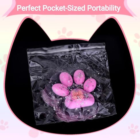 لعبة Big Taba Squishy Cat Paw Fidget Toy، ألعاب Squishies Squeeze للفتيات من سن 4 إلى 8 سنوات، لعبة حسية لزجة فائقة النعومة هدايا الحفلات للأطفال من سن 8 إلى 12 عامًا، تخفيف التوتر والتوحد (وردي وواضح) in Kuwait