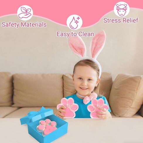 لعبة Big Taba Squishy Cat Paw Fidget Toy، ألعاب Squishies Squeeze للفتيات من سن 4 إلى 8 سنوات، لعبة حسية لزجة فائقة النعومة هدايا الحفلات للأطفال من سن 8 إلى 12 عامًا، تخفيف التوتر والتوحد (وردي وواضح) in Kuwait