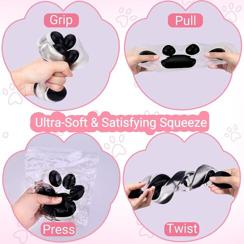 لعبة Big Taba Squishy Cat Paw Fidget Toy، ألعاب Squishies Squeeze للفتيات من سن 4 إلى 8 سنوات، لعبة حسية لزجة فائقة النعومة هدايا الحفلات للأطفال من سن 8 إلى 12 عامًا، تخفيف التوتر والتوحد (وردي وواضح) in Saudi Arabia