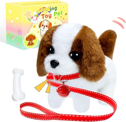 Walking Dog Toy - Electronic Pet with Leash, Bell, Bone, Christmas Birthday Gifts Puppy Dog Toy for Kids Ages 3-8 in Saudi Arabia