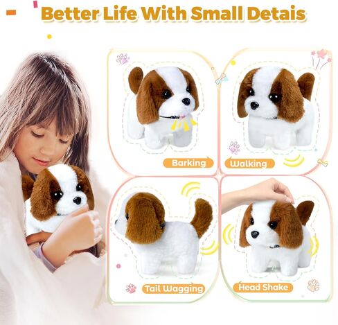 Walking Dog Toy - Electronic Pet with Leash, Bell, Bone, Christmas Birthday Gifts Puppy Dog Toy for Kids Ages 3-8 in Saudi Arabia