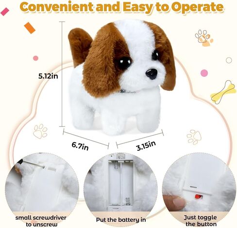 Walking Dog Toy - Electronic Pet with Leash, Bell, Bone, Christmas Birthday Gifts Puppy Dog Toy for Kids Ages 3-8 in Saudi Arabia
