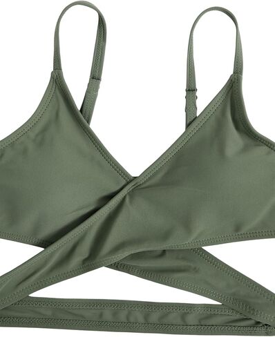 Milumia Girl's 3 Pieces Bikini Set Tropical Print Criss Cross Wrap Bathing Suit with Beach Skirt in Kuwait