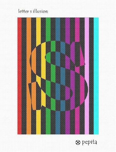 قماش Pepita Needlepoint: وهم حرف S، 7 بوصة × 10 بوصة in Kuwait