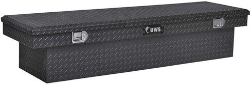 UWS EC10212 صندوق أدوات الشاحنة المصنوع من الألومنيوم ذو الجدار الثقيل باللون الأسود اللامع مقاس 60 بوصة، غطاء صلب in Kuwait