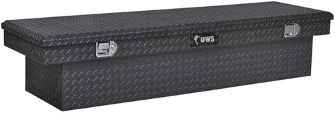 UWS EC10212 صندوق أدوات الشاحنة المصنوع من الألومنيوم ذو الجدار الثقيل باللون الأسود اللامع مقاس 60 بوصة، غطاء صلب in Kuwait