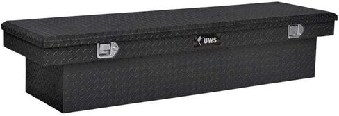 UWS EC10212 صندوق أدوات الشاحنة المصنوع من الألومنيوم ذو الجدار الثقيل باللون الأسود اللامع مقاس 60 بوصة، غطاء صلب in Kuwait