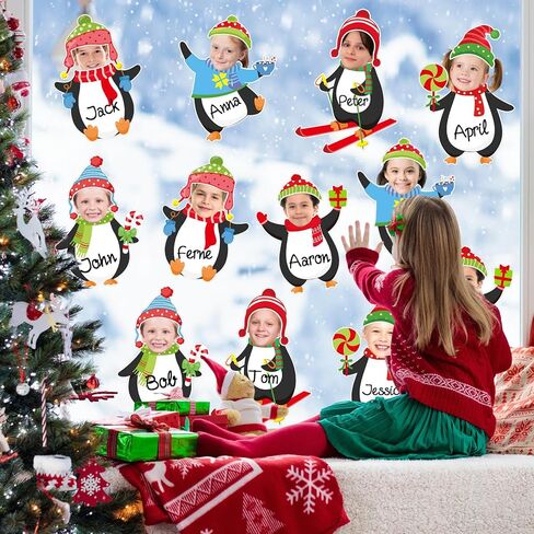 Whaline Winter Penguin Cutouts, 48 Sets Christmas Penguin & Hats DIY Photo Name Paper Cut-Outs Christmas Bulletin Board Cute Holiday Classroom Decor for Xmas Party Chalkboard Wall Decor, 96 Pcs in Saudi Arabia