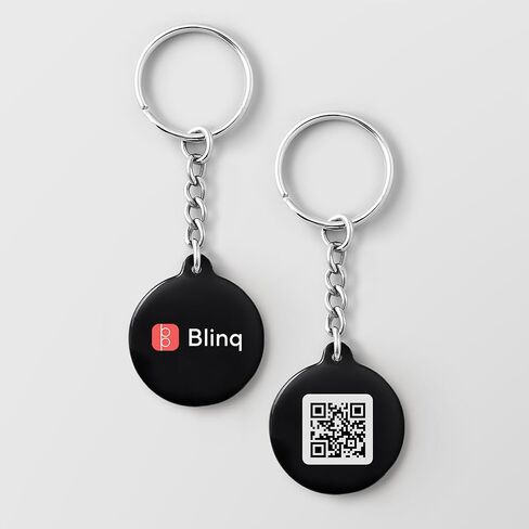 سلسلة مفاتيح Blinq NFC - بطاقة عمل رقمية - مشاركة فورية عبر الصنبور - متوافقة مع iPhone وAndroid (أسود) in Kuwait